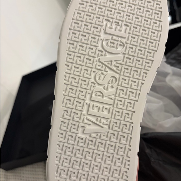 Versace Women's Cream and Pink Patterned Sneakers - Picture 3 of 10